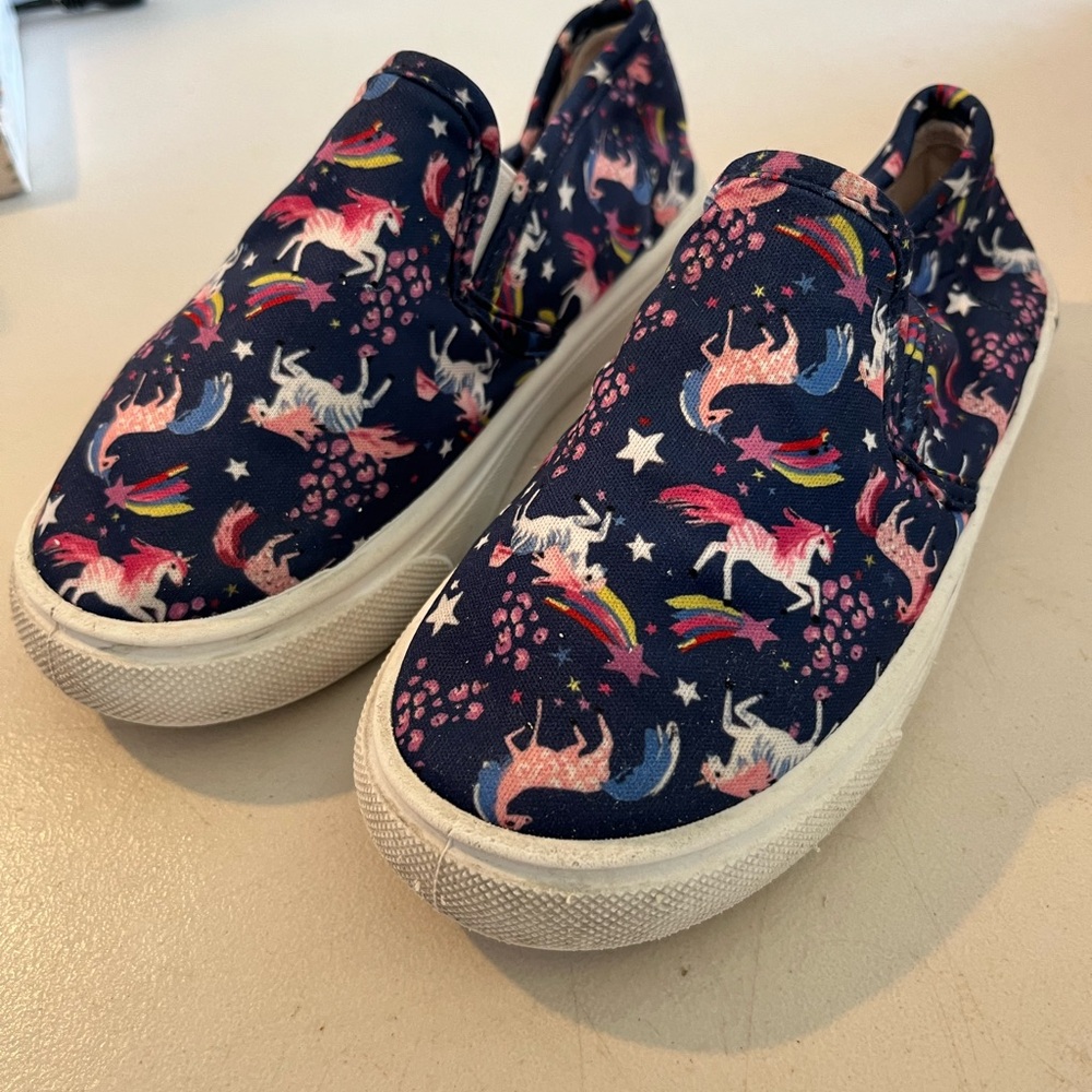Unicorn Print Kids Slip-On Shoes by Paris Blues 11m